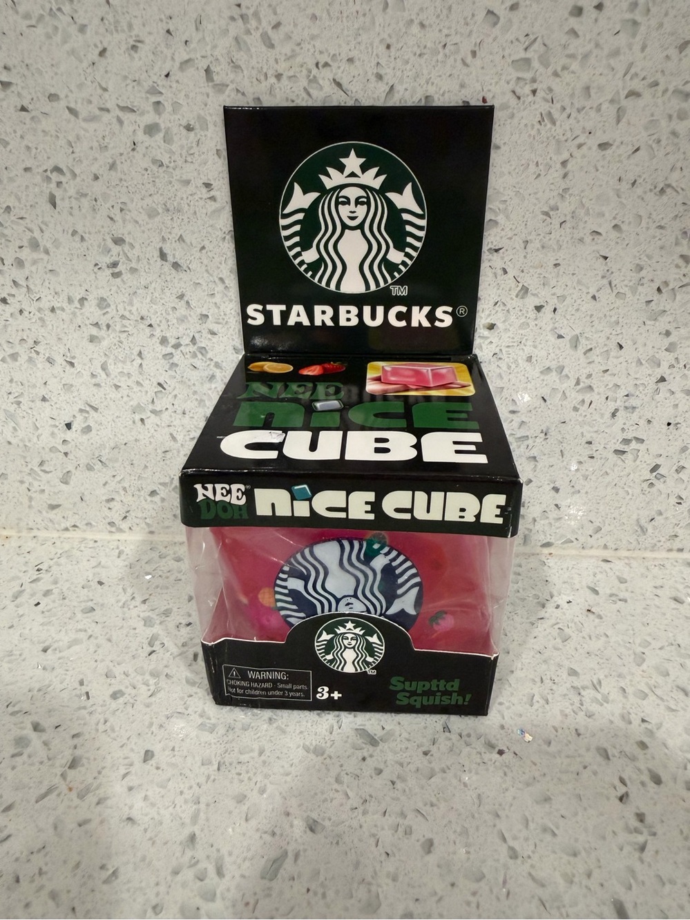 Starbucks Pink and Yellow Nice Cube Squishy